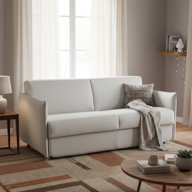 Divano letto compatto grigio chiaro 160x95cm - Verceia
