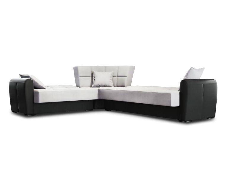Divano letto compatto nero e grigio 305x238cm - Gaillardia
