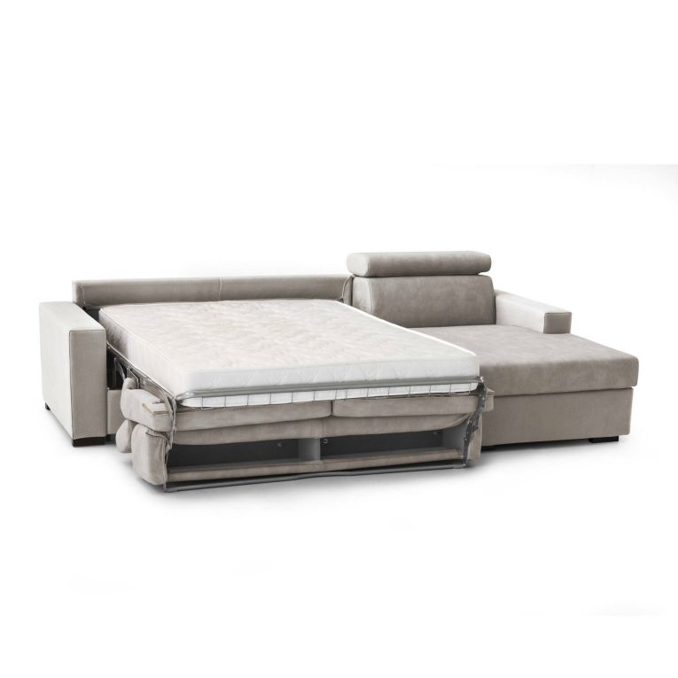 Divano letto compatto tortora 280x95cm - Allevatore