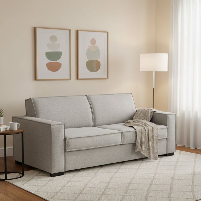 Divano letto con materasso grigio 180x95cm - Alisa