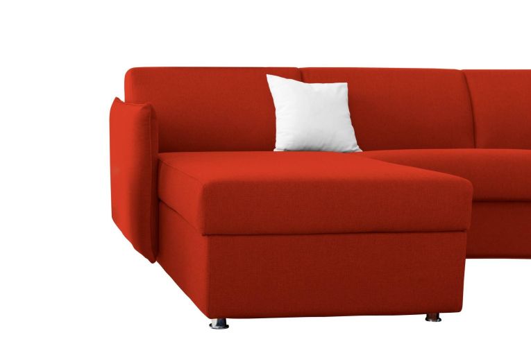 Divano letto con penisola arancione 260x160cm - Scordia