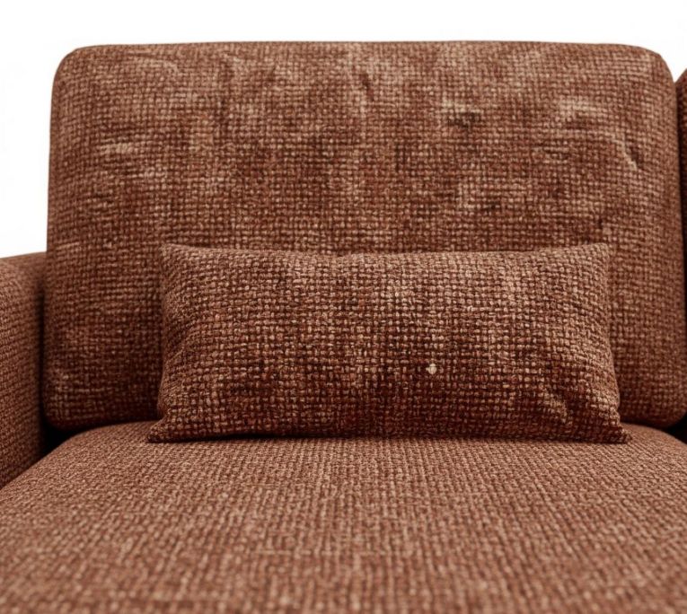 Divano Letto con Penisola Arancione Scuro Contenitore Reclinabile 207x148 cm, Reversibile - Pagno