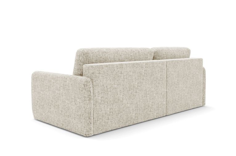 Divano Letto con Penisola Beige Chiaro Contenitore Reclinabile 207x148 cm, Reversibile - Pagno