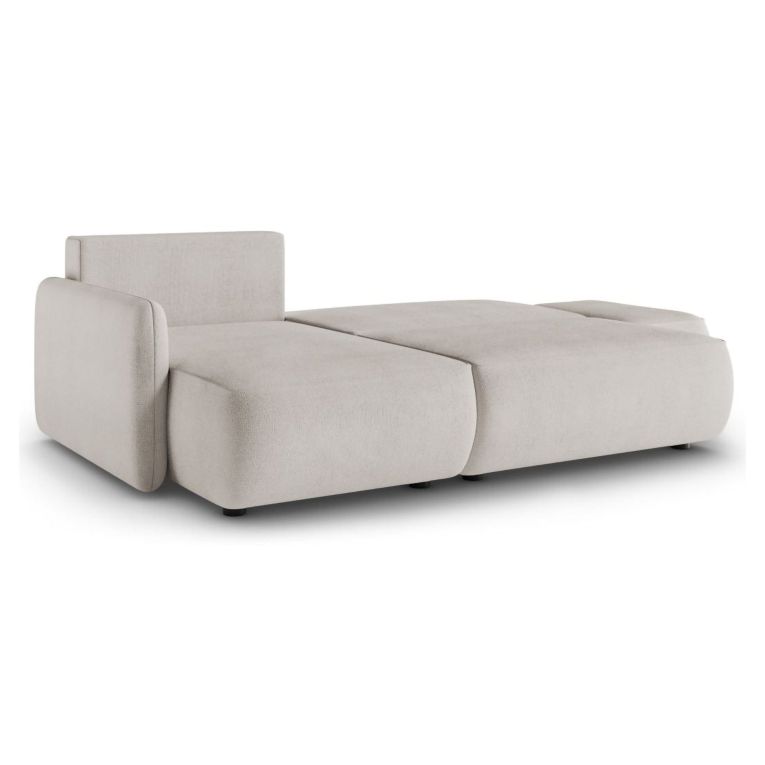 Divano Letto con Penisola Beige Chiaro Contenitore Reclinabile 229x148 cm, Cuscini Sfoderabili - Rezzo