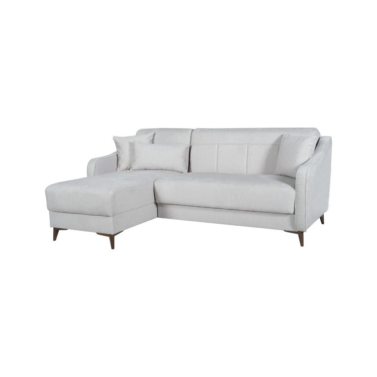 Divano Letto con Penisola Beige Contenitore 207x157 cm, Lavabile - Propata