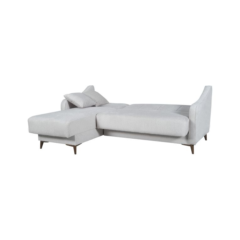 Divano Letto con Penisola Beige Contenitore 207x157 cm, Lavabile - Propata