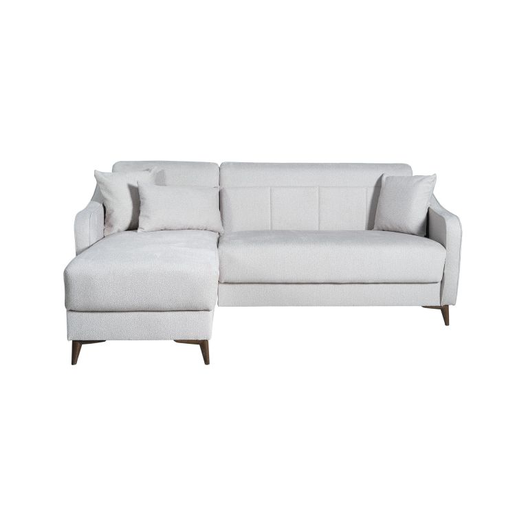 Divano Letto con Penisola Beige Contenitore 207x157 cm, Lavabile - Propata