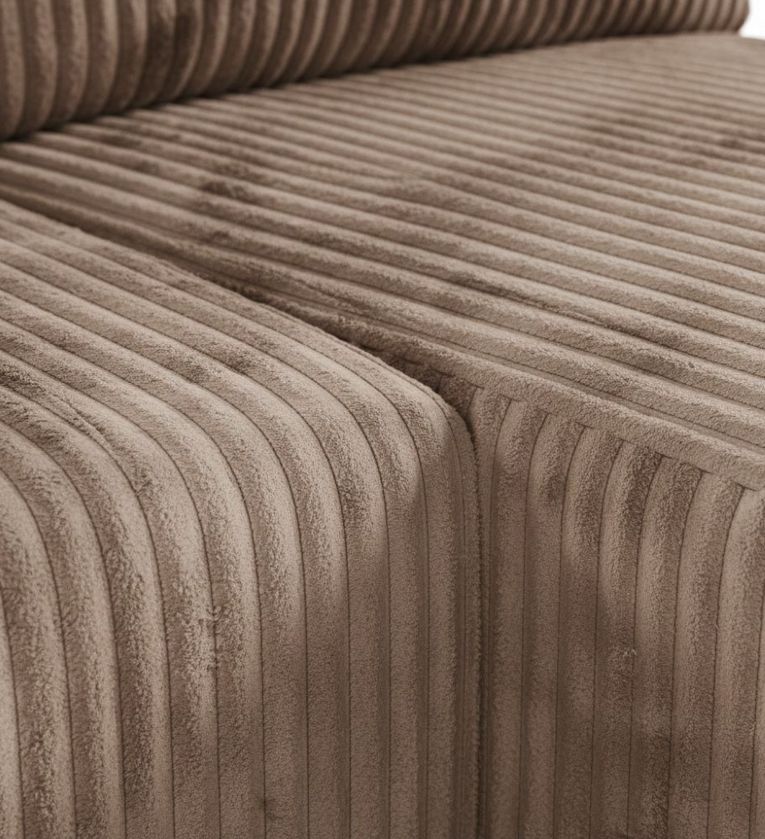 Divano Letto con Penisola Beige Contenitore Cuscini Sfoderabili 210x149 cm, Reclinabile - Pergola