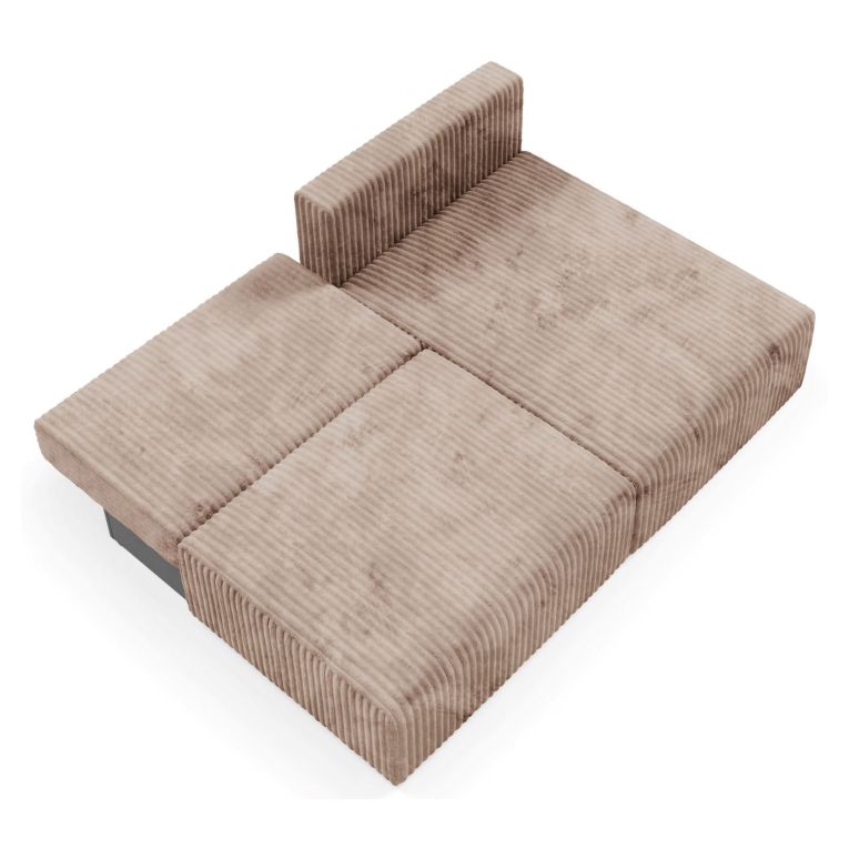 Divano Letto con Penisola Beige Contenitore Cuscini Sfoderabili 210x149 cm, Reclinabile - Pergola