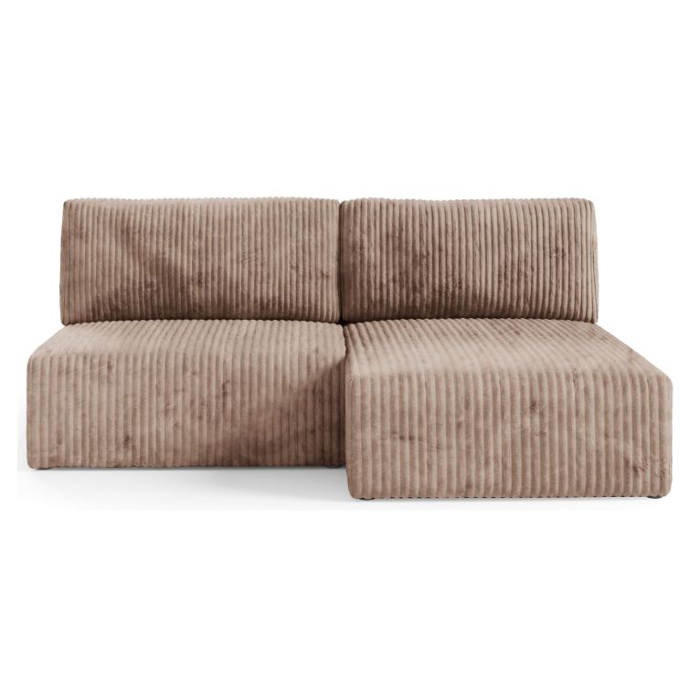 Divano Letto con Penisola Beige Contenitore Cuscini Sfoderabili 210x149 cm, Reclinabile - Pergola