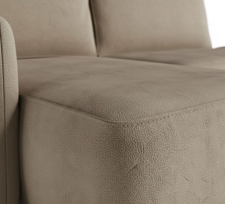 Divano Letto con Penisola Beige Contenitore Reclinabile 229x148 cm, Cuscini Sfoderabili - Rezzo
