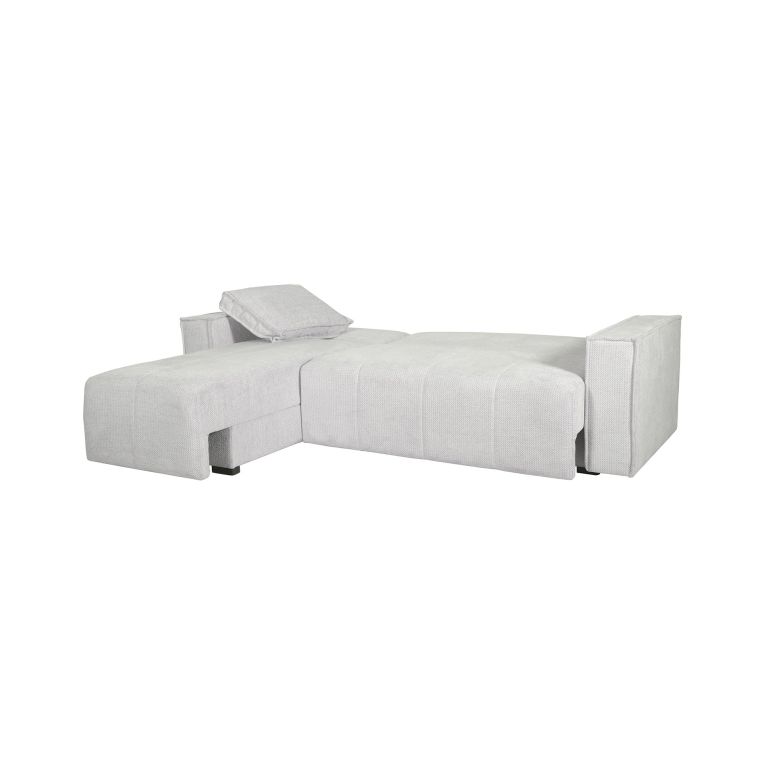 Divano Letto con Penisola Bianco Contenitore 237x169 cm, Lavabile - Naturno