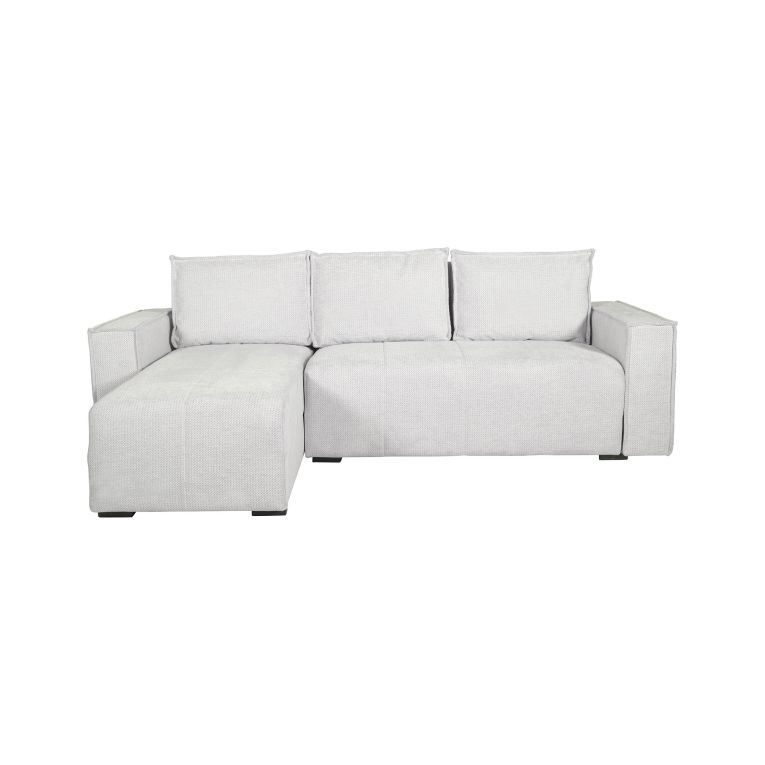 Divano Letto con Penisola Bianco Contenitore 237x169 cm, Lavabile - Naturno
