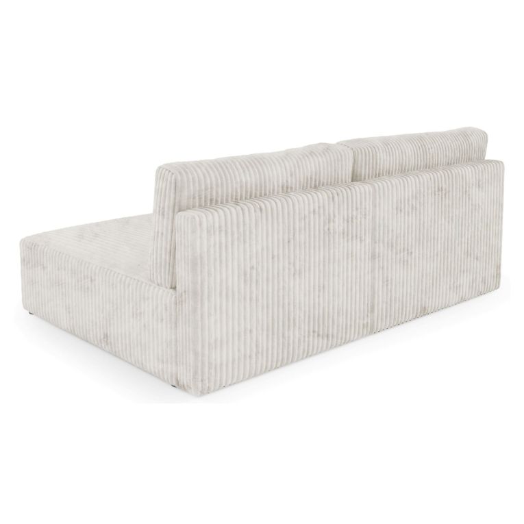 Divano Letto con Penisola Bianco Crema Contenitore Reclinabile 210x149 cm, Cuscini Sfoderabili - Pergola