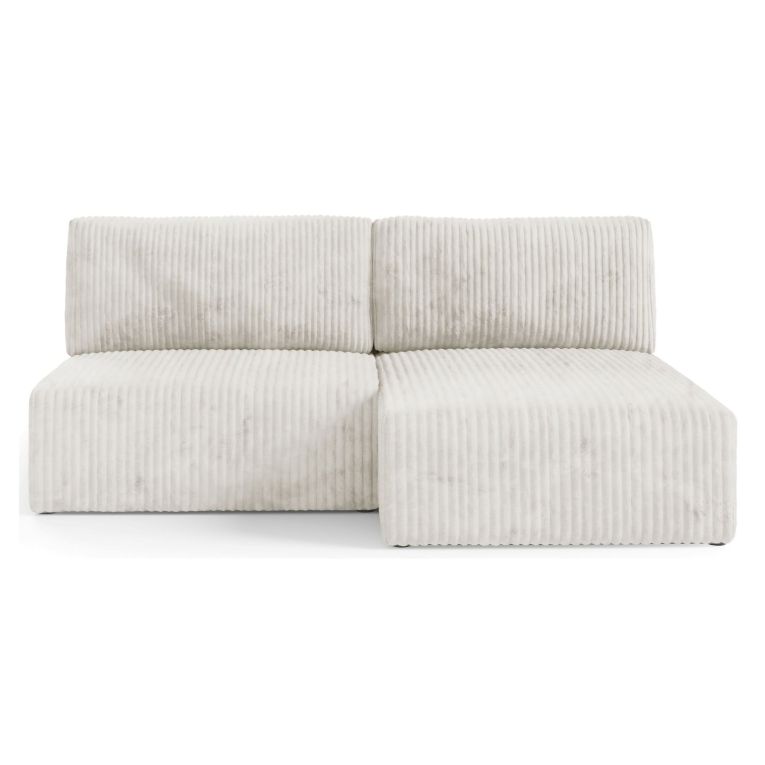 Divano Letto con Penisola Bianco Crema Contenitore Reclinabile 210x149 cm, Cuscini Sfoderabili - Pergola