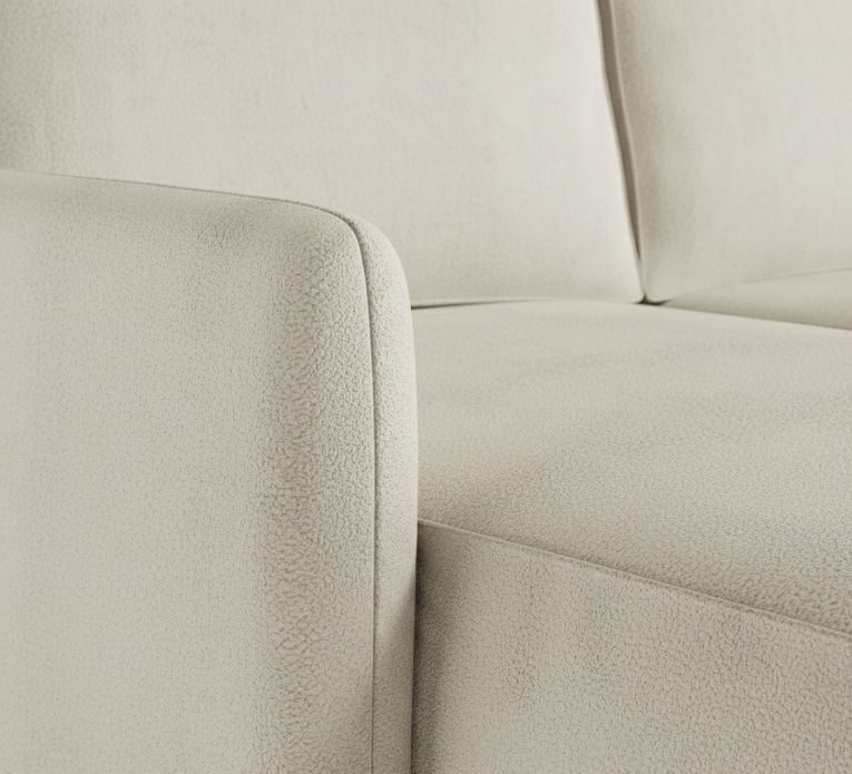 Divano Letto con Penisola Bianco Crema Contenitore Reclinabile 229x148 cm, Cuscini Sfoderabili - Rezzo