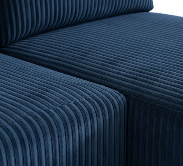 Divano Letto con Penisola blu Contenitore Cuscini Sfoderabili 210x149 cm, Reclinabile - Pergola