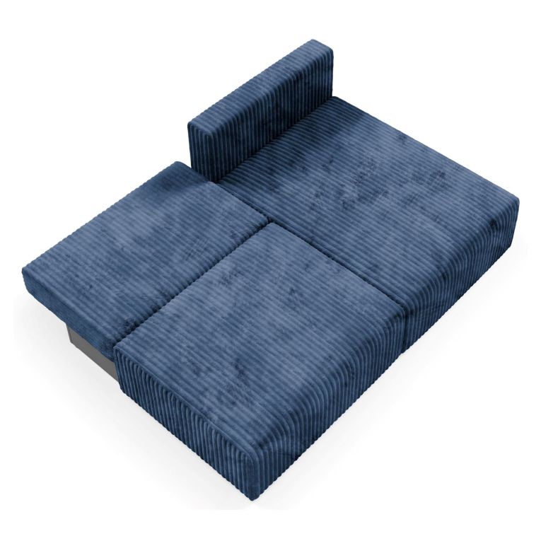 Divano Letto con Penisola blu Contenitore Cuscini Sfoderabili 210x149 cm, Reclinabile - Pergola