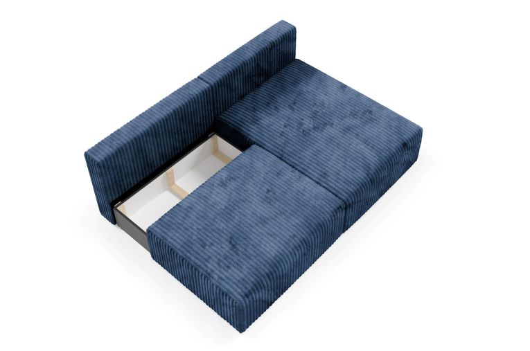 Divano Letto con Penisola blu Contenitore Cuscini Sfoderabili 210x149 cm, Reclinabile - Pergola