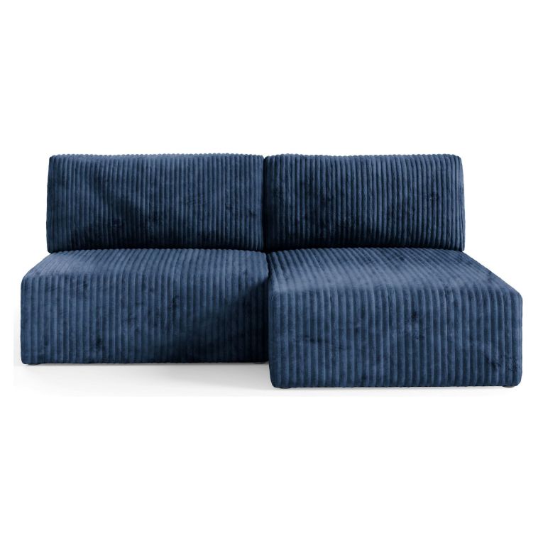 Divano Letto con Penisola blu Contenitore Cuscini Sfoderabili 210x149 cm, Reclinabile - Pergola