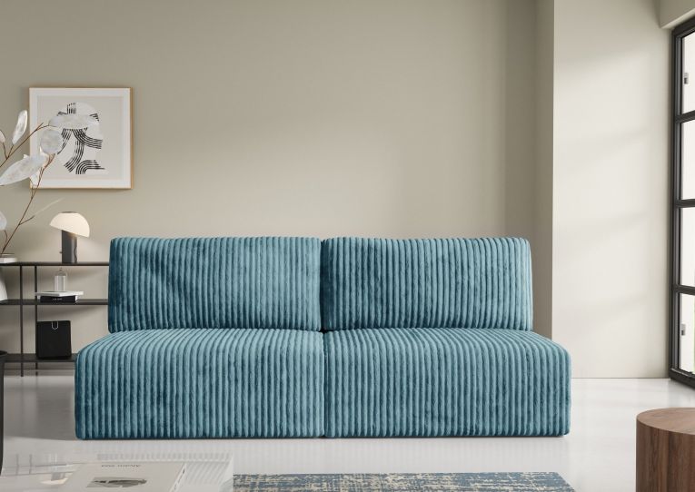 Divano Letto con Penisola blu Petrolio Contenitore Reclinabile 210x149 cm, Cuscini Sfoderabili - Pergola