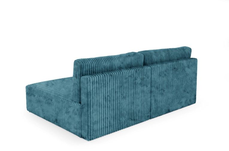 Divano Letto con Penisola blu Petrolio Contenitore Reclinabile 210x149 cm, Cuscini Sfoderabili - Pergola