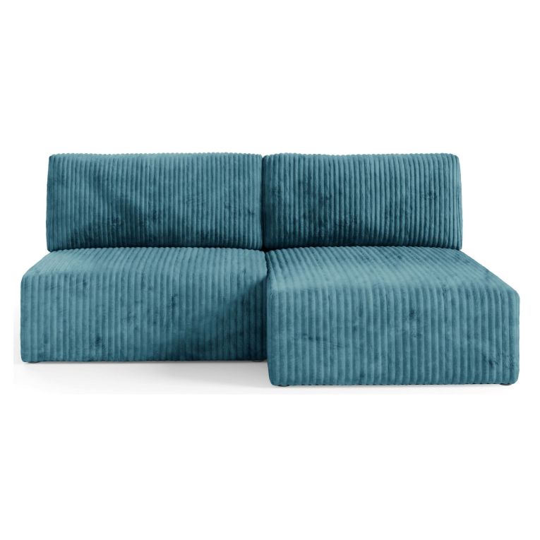 Divano Letto con Penisola blu Petrolio Contenitore Reclinabile 210x149 cm, Cuscini Sfoderabili - Pergola