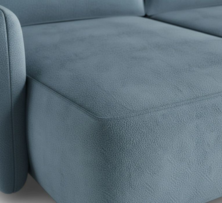 Divano Letto con Penisola blu Petrolio Contenitore Reclinabile 229x148 cm, Cuscini Sfoderabili - Rezzo