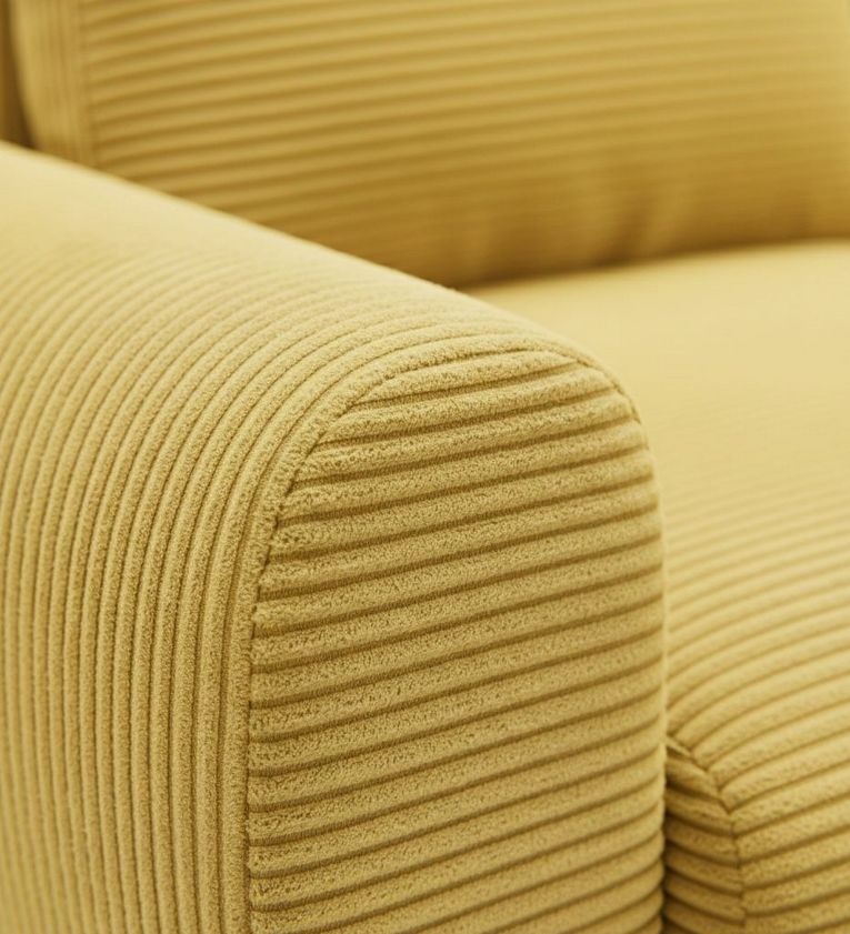 Divano Letto con Penisola Giallo Contenitore Reversibile 253x153 cm, Reclinabile - Paullo