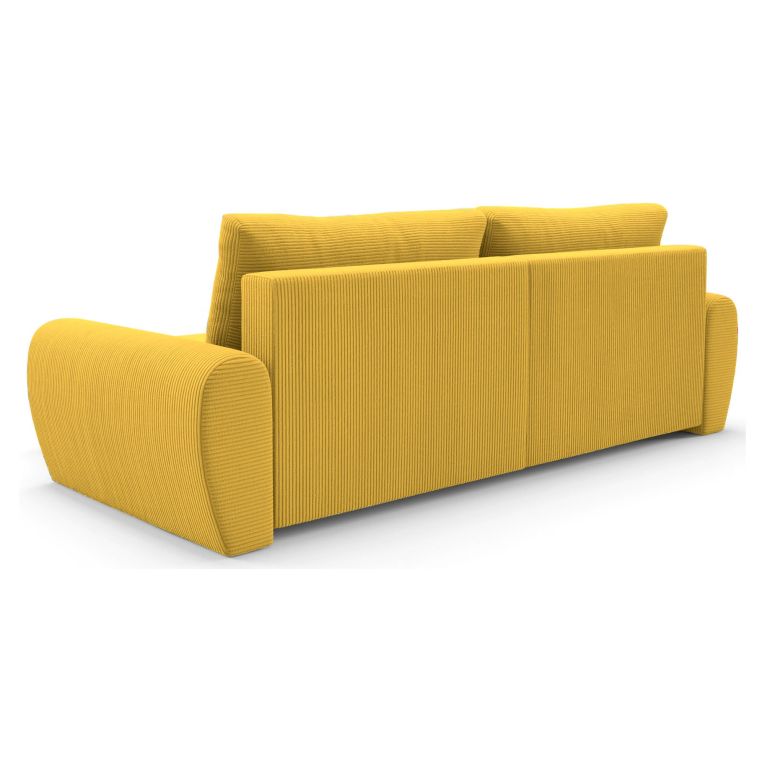 Divano Letto con Penisola Giallo Contenitore Reversibile 253x153 cm, Reclinabile - Paullo