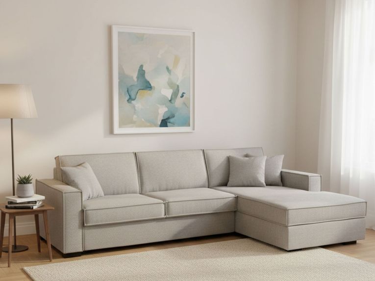Divano letto con penisola grigio 280x95cm - Achico