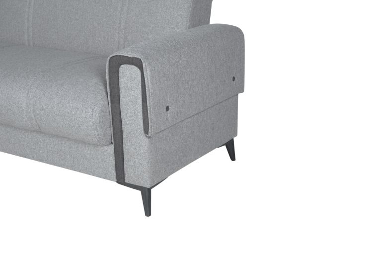 Divano Letto con Penisola Grigio Chiaro Grigio Scuro Contenitore 238x158 cm, Lavabile - Ogna