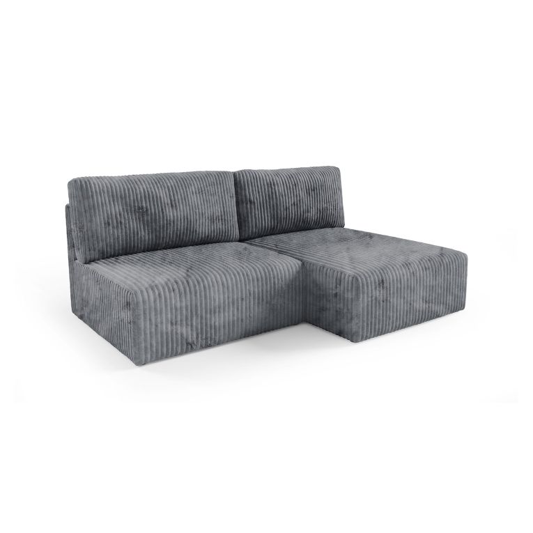 Divano Letto con Penisola Grigio Contenitore Cuscini Sfoderabili 210x149 cm, Reclinabile - Pergola