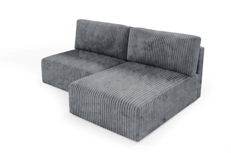 Divano Letto con Penisola Grigio Contenitore Cuscini Sfoderabili 210x149 cm, Reclinabile - Pergola