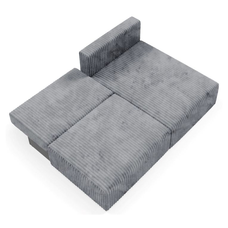 Divano Letto con Penisola Grigio Contenitore Cuscini Sfoderabili 210x149 cm, Reclinabile - Pergola