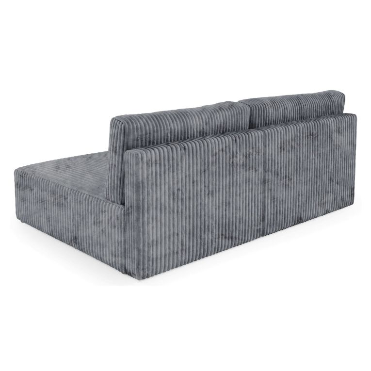 Divano Letto con Penisola Grigio Contenitore Cuscini Sfoderabili 210x149 cm, Reclinabile - Pergola