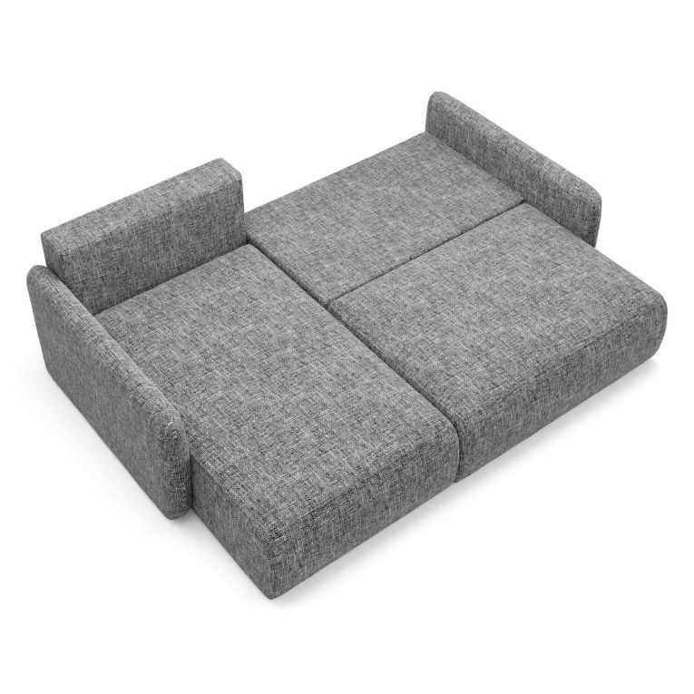 Divano Letto con Penisola Grigio Contenitore Reclinabile 207x148 cm, Reversibile - Pagno