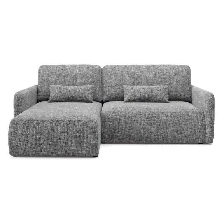 Divano Letto con Penisola Grigio Contenitore Reclinabile 207x148 cm, Reversibile - Pagno