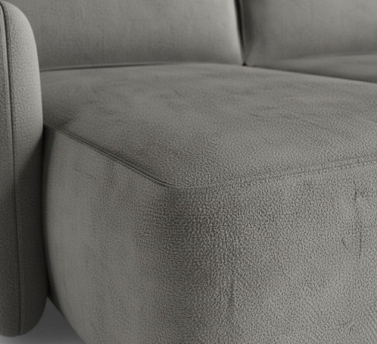 Divano Letto con Penisola Grigio Contenitore Reclinabile 229x148 cm, Cuscini Sfoderabili - Rezzo