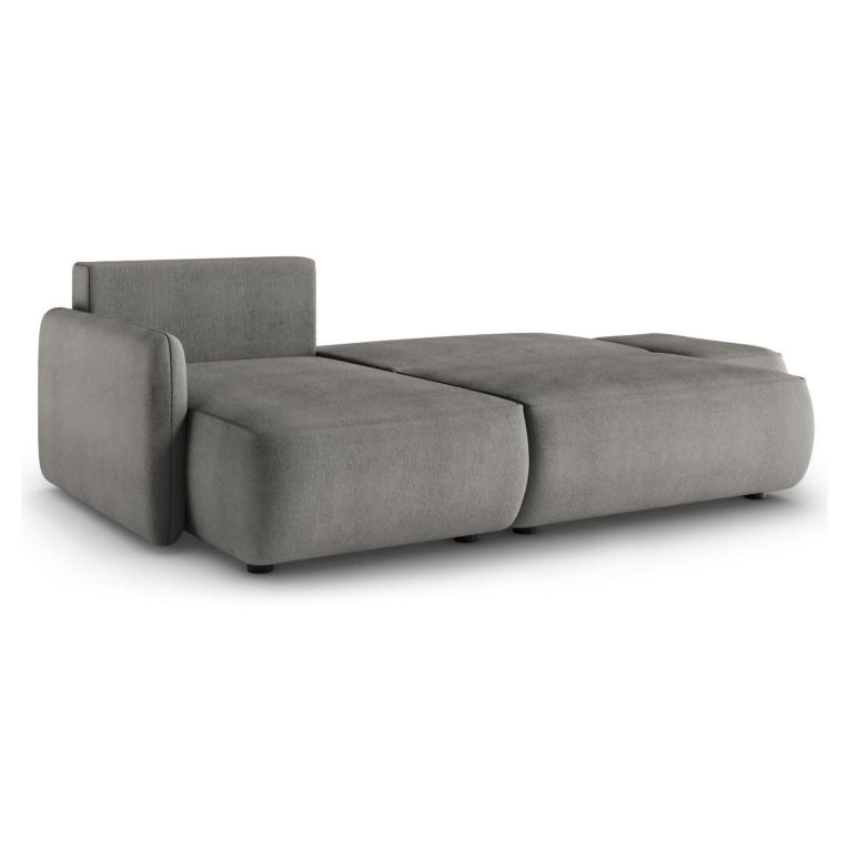 Divano Letto con Penisola Grigio Contenitore Reclinabile 229x148 cm, Cuscini Sfoderabili - Rezzo