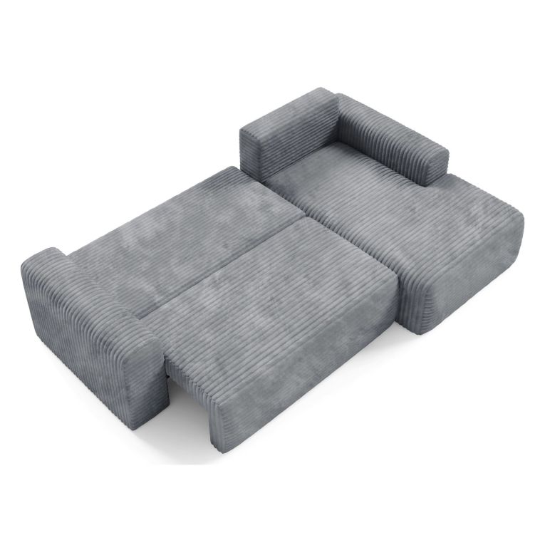 Divano Letto con Penisola Grigio Contenitore Reclinabile 268x163 cm, Cuscini Sfoderabili - Folgarida
