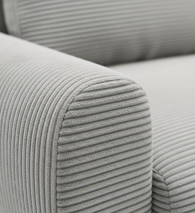 Divano Letto con Penisola Grigio Contenitore Reversibile 253x153 cm, Reclinabile - Paullo