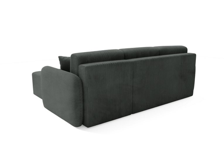 Divano Letto con Penisola Grigio Scuro Contenitore Reclinabile 245x185 cm, Reversibile - Ranco