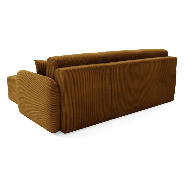Divano Letto con Penisola Marrone Contenitore Reversibile 245x185 cm, Reclinabile - Ranco