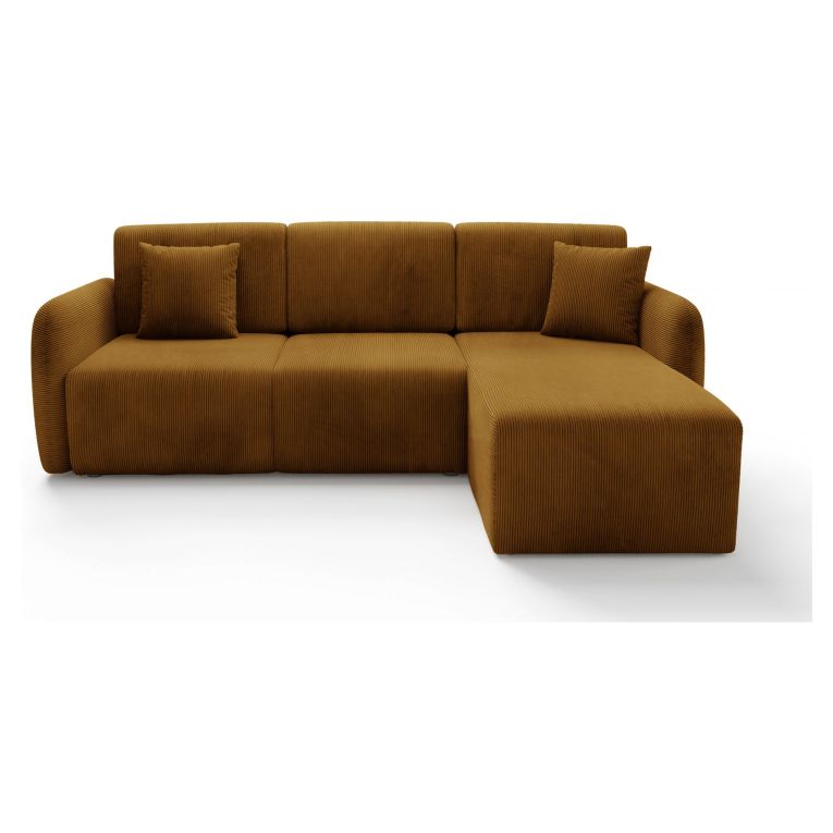 Divano Letto con Penisola Marrone Contenitore Reversibile 245x185 cm, Reclinabile - Ranco