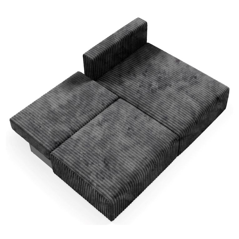 Divano Letto con Penisola Nero Contenitore Cuscini Sfoderabili 210x149 cm, Reclinabile - Pergola