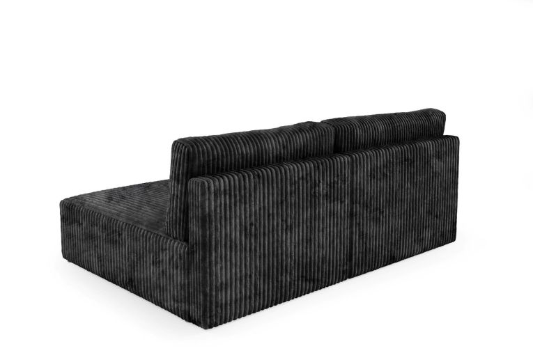Divano Letto con Penisola Nero Contenitore Cuscini Sfoderabili 210x149 cm, Reclinabile - Pergola