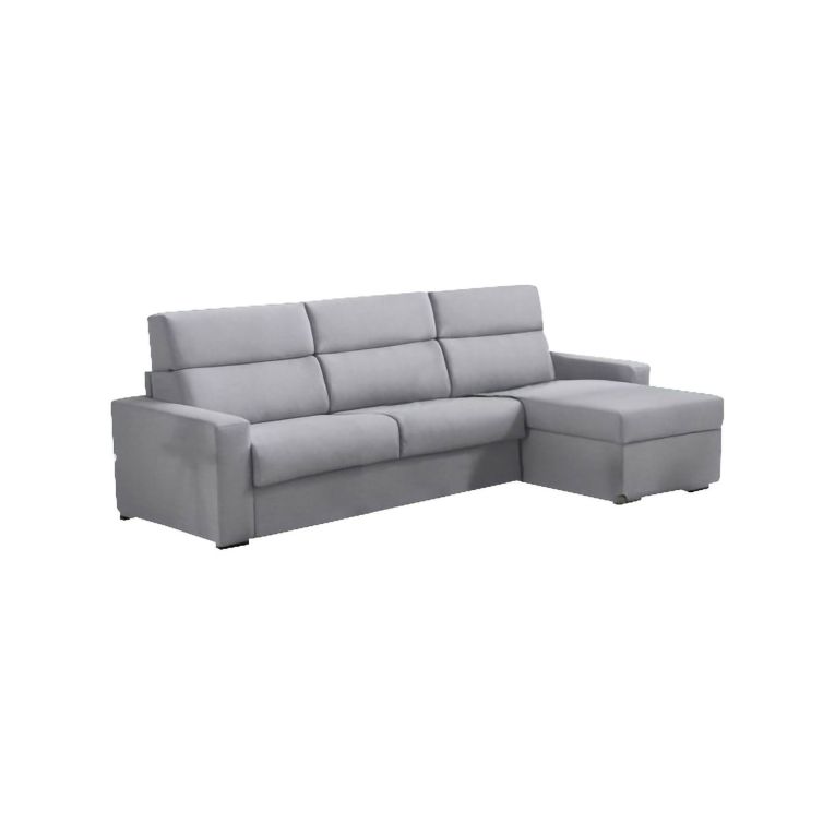 Divano letto con penisola Pusiano, 280x160 h100 cm, Grigio