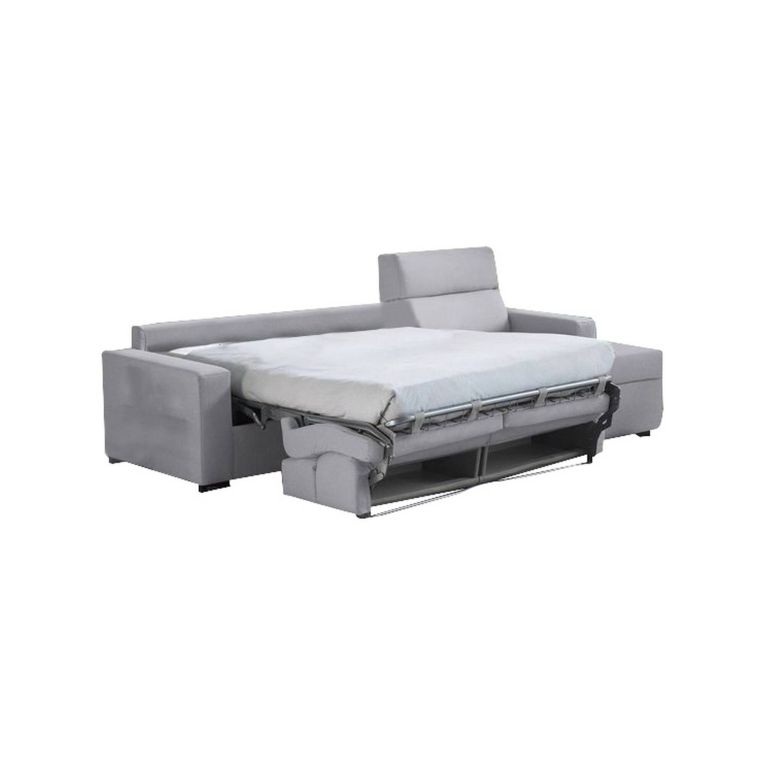 Divano letto con penisola Pusiano, 280x160 h100 cm, Grigio