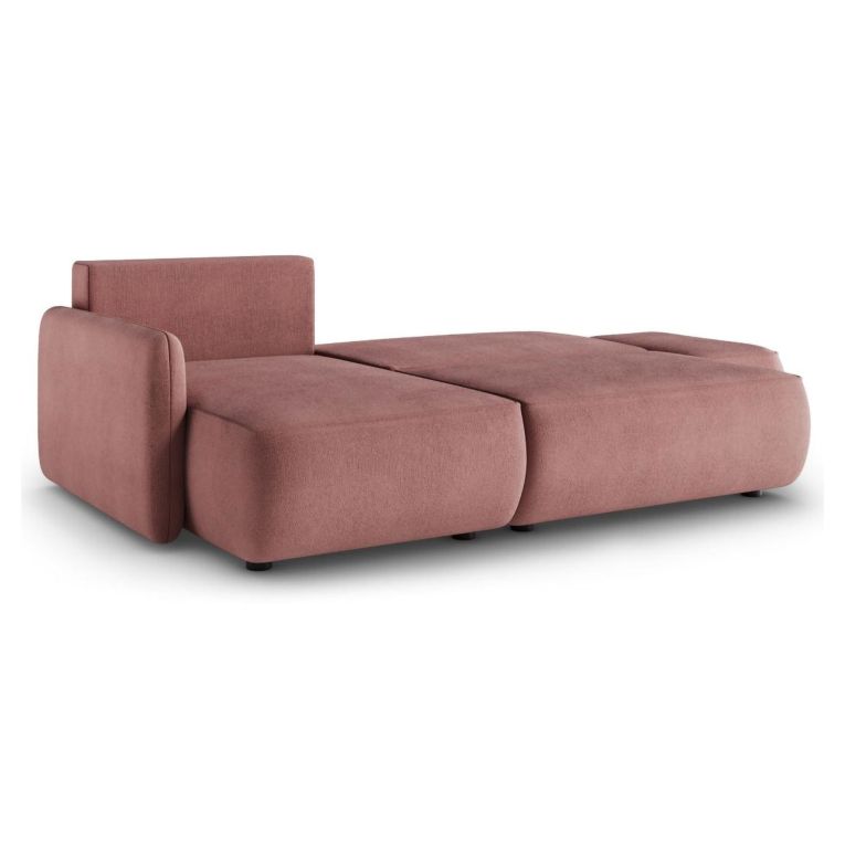 Divano Letto con Penisola Rosa Contenitore Reclinabile 229x148 cm, Cuscini Sfoderabili - Rezzo